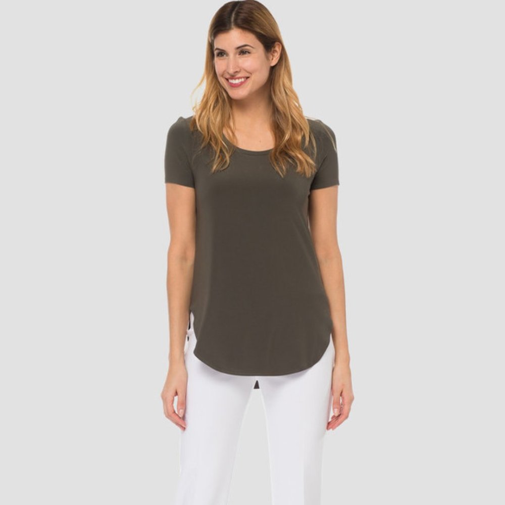 Joseph Ribkoff Rounded Hem Avocado Tunic, Sz 8